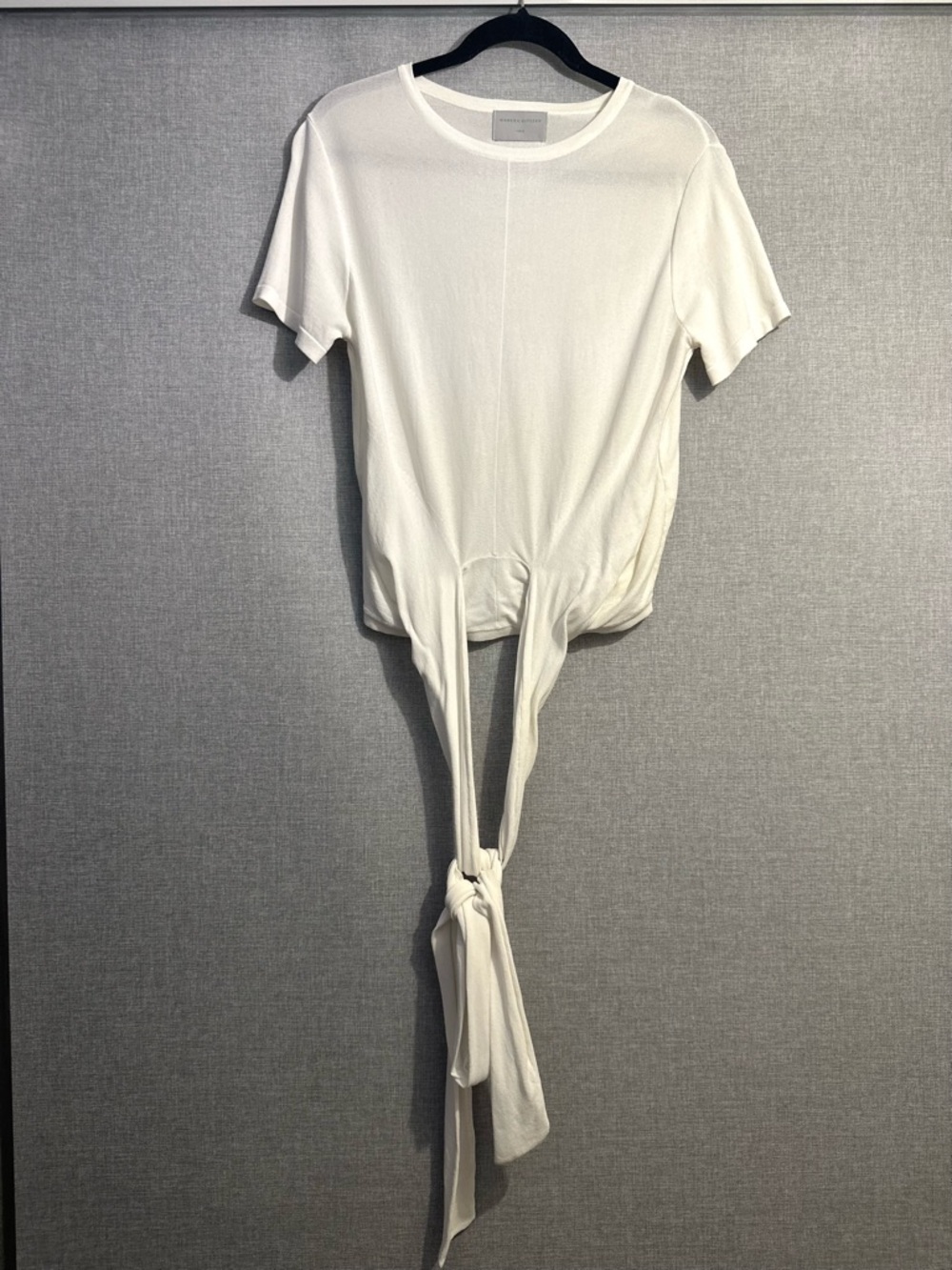 MODERN CITIZEN Jude Cropped Wrap Top Ivory Tie-Front Tee Sz L - Picture 4 of 16